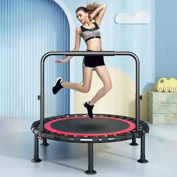 40-дюймовый фитнес-батут с нескользящей ручкой 450 фунтов складной мини-батут для детей и взрослых A зелёный