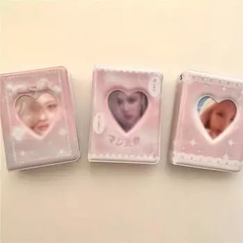 40 карточек INS фотоальбом 20 внутренних страниц Love Hollow 3 дюйма переплет открыток отверстие для подвешивания водонепроницаемая книга для коллекционирования карточек