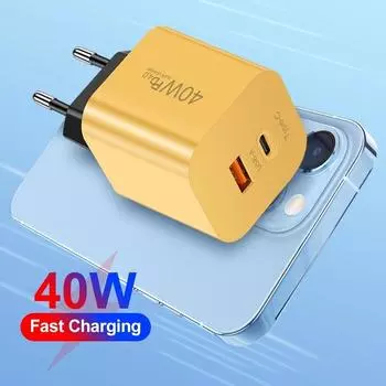 40 Вт быстрая зарядка USB-адаптер для зарядного устройства PD Quick Charge 3.0 настенное зарядное устройство для мобильного телефона PD с вилкой европейского/американского стандарта