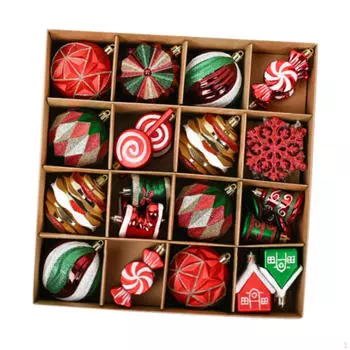 40Pcs Christmas Ball Ornaments Set Tree Hanging Decorations DIY Gift Xmas Decor for