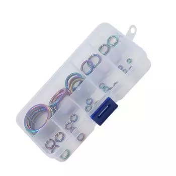 40Pcs Fishing Rod Ceramic Guide Rings 10 Sizes 0.18in to 1.17in Diameter Universal Replacement Colorful Fishing Pole Eye
