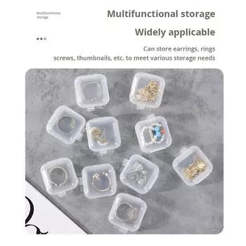 40Pcs Mini Clear Plastic Storage Box Jewelry Storage Case Transparent Storage 40pcs
