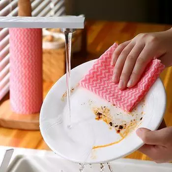 40Pcs/Roll Cleaning Cloth Disposable Cleaning Wipe Lazy Clothes Dry And Wet Dual-purpose Household Cleaning Towel