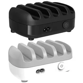 40W Universal Multi USB Fast Charger 5Port USB Charging Station 40W Fast Charging Dock Station for iPhone iPad Cell Phone Tablet White UK