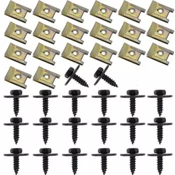 40x Engine Guard Screw U-shape Clip Fender Bumper Screws For BMW E46 E92 E90 F10