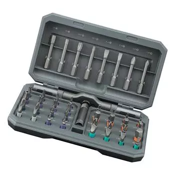 42 In 1 Multi Bit Magnetic Screwdriver Set Magnetic Screw Driver Multi-purpose Ratchet Wrench Screwdriver Magnetic Bit темно серый