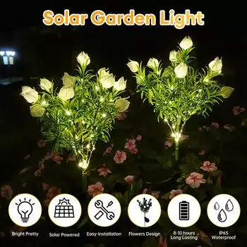 42LED Фонарь Цветочные Светильники Солнечный Садовый Светильник Уличный Водонепроницаемый Ландшафтный Наземная Лампа Тропинка Задний Двор Газон Земля Солнечная Лампа