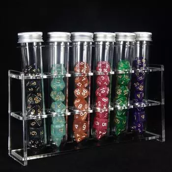 42pcs Polyhedral Digital Dice with Tube for Role Playing Games Glitter Board Game Dice