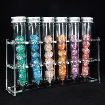 42pcs Polyhedral Marble Dice Set with Tube for Boardgame As Souvenirs/Gift Entertainment