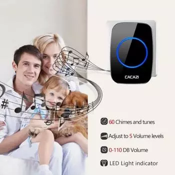 433 МГц Home Welcome Smart Door Bell Wireless Door Bell Wireless Door Call Kit Водонепроницаемая кнопка для домашнего офиса, класса белый