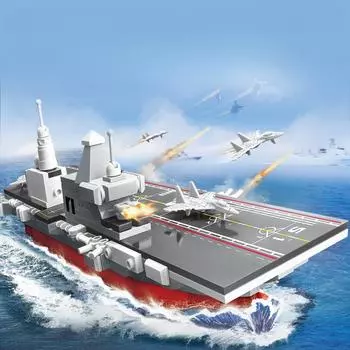 434 шт. Военная серия Десантный корабль ВМС Китая 076 Детские игрушки-конструкторы Без коробки