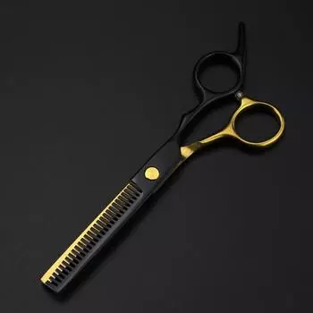 440C сталь 6 дюймов черные золотые ножницы для волос стрижка филировочные парикмахерские инструменты ножницы для резки парикмахерские ножницы