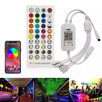44 клавиши ИК-пульт дистанционного управления Bluetooth Светодиодная лента RGB Музыка Аудио RGB Светодиодный контроллер 5-24 В для светодиодной ленты RGB