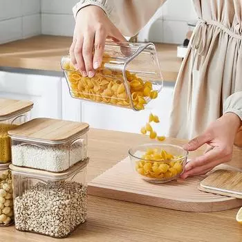 450 мл/650 мл/900 мл герметичная банка для пищевых продуктов, прочный контейнер для хранения продуктов, легко чистящийся органайзер для рисовых зерен для кухни 450ML