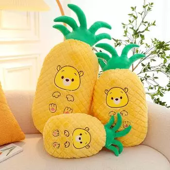 45-100 см плюшевые игрушки Винни-Пуха Kawaii аниме плюшевая кукла ананас Пух мягкие подушки подарок на день рождения для детей 45cm