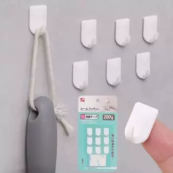 45/9Pc Mini Self Adhesive Hooks Multi-Purpose Wall Hanger Keys Towel Hook For Kitchen Bathroom Home Decor Storage Organizer Hook