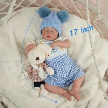 45 см тканевое тело куклы-реборн малыша LouLou милые реалистичные спящие новорожденные куклы для мальчиков рисованные вручную куклы-имитаторы волос подарок на детский день cloth body