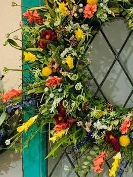 45 см венок для фермерского дома, венок из полевых цветов для украшения входной двери, универсальный декор, весенний цветочный венок с декором разноцветный