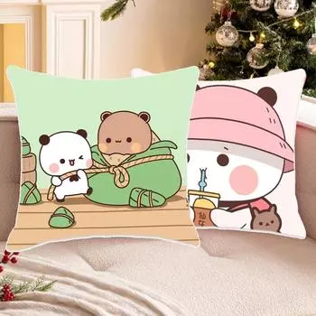 45x45cm Bubu Dudu Pillow Cover Microfiber Soft Anime Throw Pillow Case Comfortable Washed Material Pillow Shell Sofa