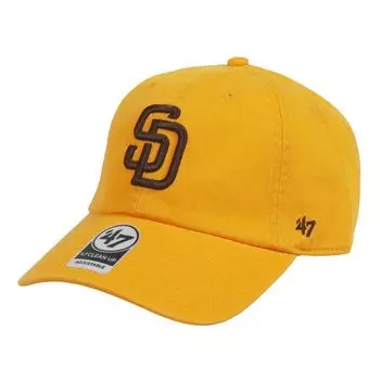 47 Cap Cleanup Low Cap Major League Hat Unisex Logo San Diego Padres Gold Yellow Free Size [47 Brand] Мужская Женская B-RGW21GWS-GDB