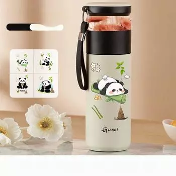 480 мл термобутылка из нержавеющей стали для дома и кухни бутылка для воды посуда для питья портативная чашка для кофе с рисунком панды с фильтром 480ML