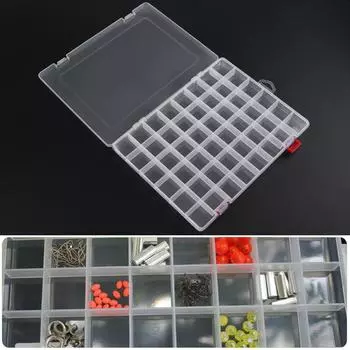 48-Compartment Transparent PP Plastic Fishing Lure Storage Box Container чистый