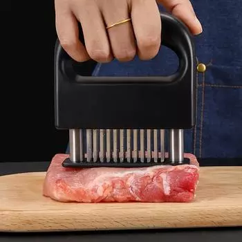48 игл для размягчения мяса, удобная игла для размягчения мяса из нержавеющей стали, профессиональная игла для размягчения мяса для стейка для дома чёрный
