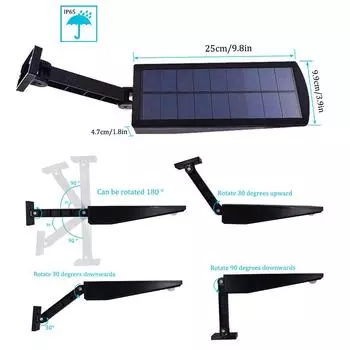 48 LED Motion Sensor Light Solar Lights 900LM Lamp For Outdoor Wall Garden Yard Waterproof Rotable Stick With Four Modes warm white