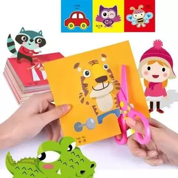 48 шт. DIY для детей, ручная работа, вырезанные из бумаги книги, игрушки для детей, поделки из мультфильмов, бумага для скрапбукинга, обучающие игрушки для детей, подарки