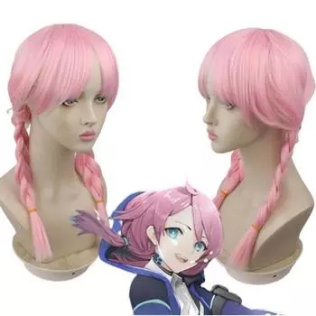 48 см Arknights Blue Poison парик для женщин и девочек, парик с косой, розовый парик, косплей, аниме, косплей, термостойкие синтетические парики, волосы 48cm розовый