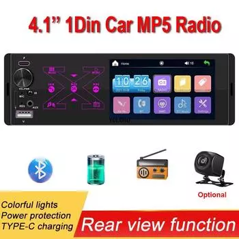 4,1-дюймовый автомобильный радиоприемник 1Din аудио стерео FM Bluetooth руль пульт дистанционного управления автомобильный MP5 мультимедийный плеер Авторадио