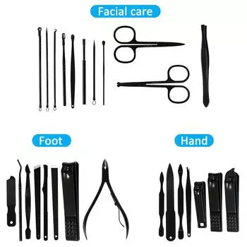 4/26 pcs Manicure Set Professional Nail Clipper Pedicure Scissors Set High-quality Steel Portable Manicure Nail Clipper Tool Se