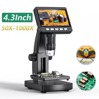 4.3 цифровой микроскоп 50X-1000X увеличение USB монета микроскоп 2MP 8LED видеорегистратор электронные микроскопы для компьютера