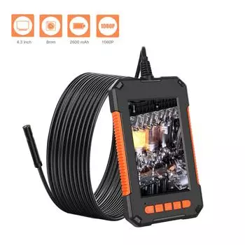 4,3-дюймовый цветной ЖК-экран 1080P IP67 Ручной эндоскоп Промышленные домашние эндоскопы с 8 светодиодами 5 мм 5