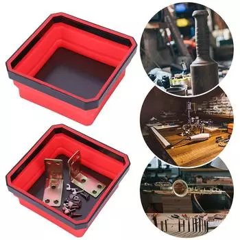 4.53 In Tools Parts Storage Box Multicolor Collapsible Magnetic Parts Tray Plumber Carpenters Tool Organizer Magnetic Tray Box синий