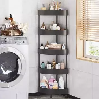 4/5 Tier Rolling Storage Cart High Storage Shelf Movable Storage Rack Kitchen Bathroom Slim Organizers Storage Cart