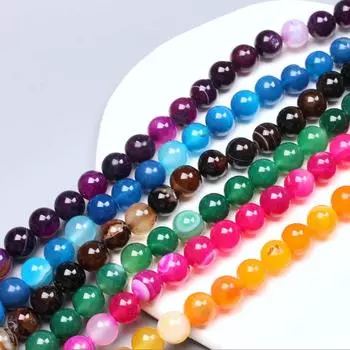 4/6/8/10/12 мм DIY изготовление ювелирных изделий 60/50/40/30/20 шт полосатый агат изящные ювелирные изделия 4mm