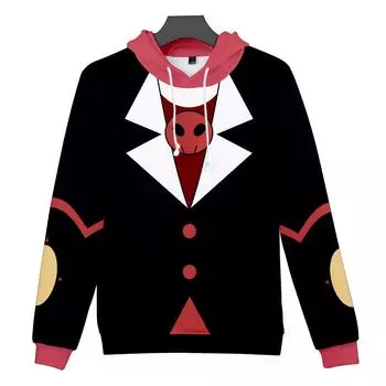 4 цвета Hazbin Hotel Аниме Толстовка Tie Dye Толстовка Уличная одежда Толстовка с капюшоном с мультяшным принтом Мужчины Женщины Косплей Спортивные пуловеры XS красный