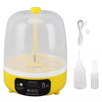 4 Eggs Incubator Temperature Humidity Control Visual Low Noise Energy Saving USB Mini Poultry