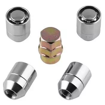 4 гайки для колес, 1 ключ, M12x1,5, колесные замки, гайки, противоугонные винты, гайки для шин Toyota Honda Acura, хромированная гайка для американских шин белый