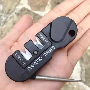 4-in-1 Portable Tungsten Ceramic Carbide Knife Whetstone Sharpener Sharpen Fish Hook Pocket Diamond Tool Camp Hike outdoor Style A