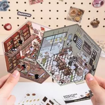 4 комплекта DIY 3D наклейки для дома с пинцетом, снимающие стресс, наклейки для ландшафтного дизайна, солнце B