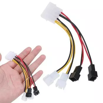 4-контактный разъем Molex/Ide для ПК с 3-контактным разъемом адаптера кабеля питания процессора/корпуса/корпуса вентилятора