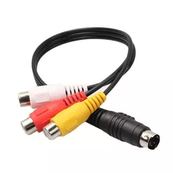 4-контактный S-Video на 3 RCA кабель аудио-видео адаптер 28 см/11 дюймов аудио-видео композитный удлинительный кабель для компьютера ноутбука CHINA