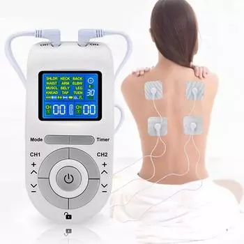 4-Mode Electric Tens Muscle Stimulator EMS Acupuncture Face Body Massager Digital Therapy Massage Tool Electro Stimulator белый