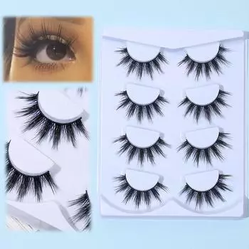 4 пары густых комических ресниц C&0.07mm&18mm