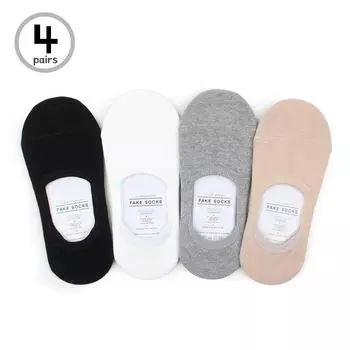 (4 пары) Женские носки-невидимки Good Fit Fake Socks N-KG14 22 - 25 cm