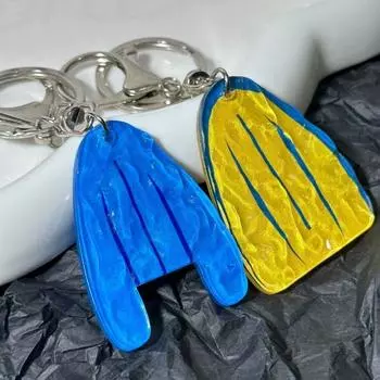 4 PCS Car Key Ring Wavy Swimming Pool Keychain Pendant Hanging Ornament Car Key Chain Decorations Style 1