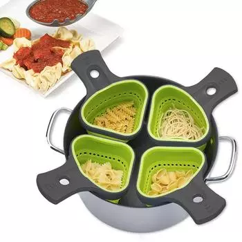4 Pcs/set Foldable Silicone Colander Strainers Kitchen Strainer Spaghetti Net Cooker Basket Colander Kitchen Baking Tools