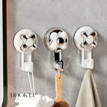 4 Pcs Strong Suction Cup Suction Cup Hook Light Luxury Detachable Multi-Purpose Hook Accessories Home Decoration Wall Mount Hook